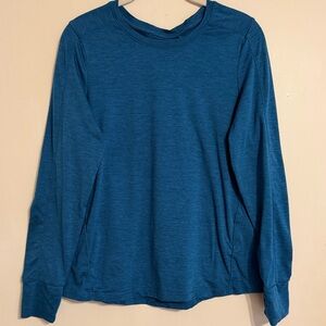 Teal Athletic Long Sleeve Workout Shirt